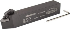 Hertel - MTEN, Neutral Cut, 0° Lead Angle, 3/4" Shank Height x 3/4" Shank Width, Negative Rake Indexable Turning Toolholder - 4-1/2" OAL, TN..33. Insert Compatibility, Series Multi-Option - Eagle Tool & Supply