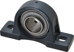 Value Collection - 1-7/16" ID, 3-21/32" OAW x 6-9/16" OAL x 3-21/32" OAH High Temperature Ball Bearing Pillow Block - 3,400 Lb Static Cap, 5,650 Lb Dyn Cap, 5" Btw Mnt Hole Ctrs, 1-7/8" Base-to-Ctr Ht, Cast Iron - Eagle Tool & Supply