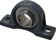 Value Collection - 1-15/16" ID, 4-7/16" OAW x 8-1/8" OAL x 4-7/16" OAH High Temperature Ball Bearing Pillow Block - 5,120 Lb Static Cap, 7,700 Lb Dyn Cap, 6-1/4" Btw Mnt Hole Ctrs, 2-1/4" Base-to-Ctr Ht, Cast Iron - Eagle Tool & Supply