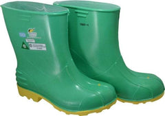 Dunlop Protective Footwear - Men's Size 9-10 Medium Width Steel Knee Boot - Green, PVC Upper, 11" High, Chemical Resistant, Non-Slip - Eagle Tool & Supply