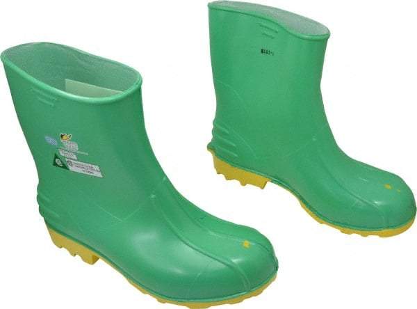 Dunlop Protective Footwear - Men's Size 13-15 Medium Width Steel Knee Boot - Green, PVC Upper, 11" High, Chemical Resistant, Non-Slip - Eagle Tool & Supply