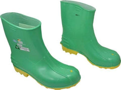 Dunlop Protective Footwear - Men's Size 13-15 Medium Width Steel Knee Boot - Green, PVC Upper, 11" High, Chemical Resistant, Non-Slip - Eagle Tool & Supply
