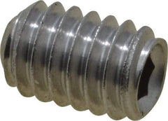 Value Collection - #8-32 UNC, 1/4" OAL, Cup Point Set Screw - Grade 18-8 Stainless Steel, 5/64" Key - Eagle Tool & Supply