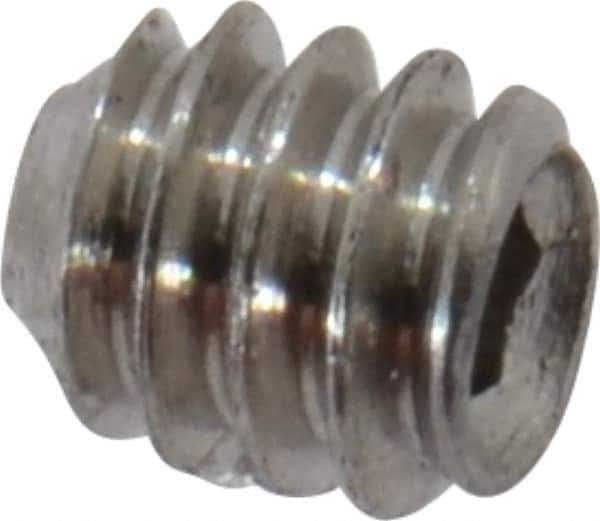 Value Collection - #0-80 UNF, 1/16" OAL, Cup Point Set Screw - Grade 18-8 Stainless Steel, 0.028" Key - Eagle Tool & Supply