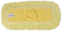 Rubbermaid - 18" Long x 5" Wide Yarn Blend Dust Mop Head - Envelope Connection, Yellow, Looped Head - Eagle Tool & Supply