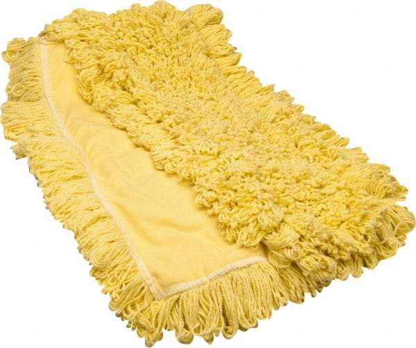 Rubbermaid - 60" Long x 5" Wide Yarn Blend Dust Mop Head - Envelope Connection, Yellow, Looped Head - Eagle Tool & Supply