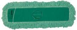 Rubbermaid - 48" Long x 5" Wide Yarn Blend Dust Mop Head - Slip-On/Slip-Through Backing, Green, Twisted Loop Head, Anti-Microbial - Eagle Tool & Supply