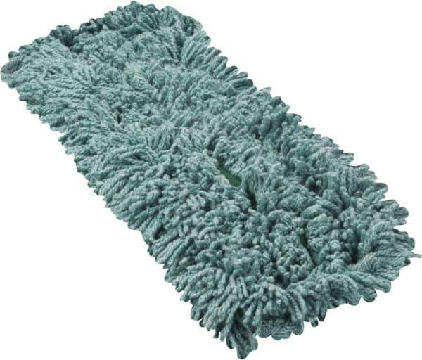 Rubbermaid - 24" Long x 5" Wide Yarn Blend Dust Mop Head - Slip-On/Slip-Through Backing, Green, Twisted Loop Head, Anti-Microbial - Eagle Tool & Supply