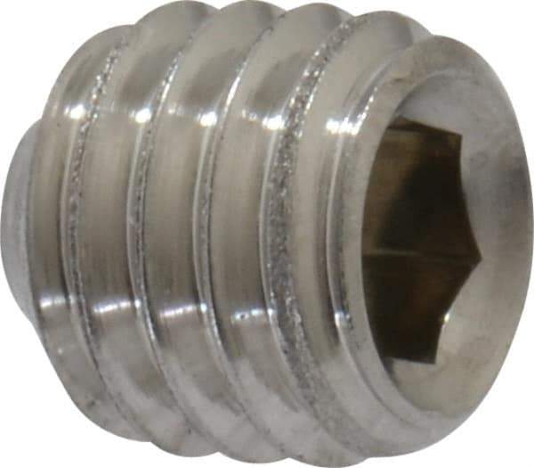 Value Collection - #10-32 UNF, 3/16" OAL, Cup Point Set Screw - Grade 18-8 Stainless Steel, 3/32" Key - Eagle Tool & Supply