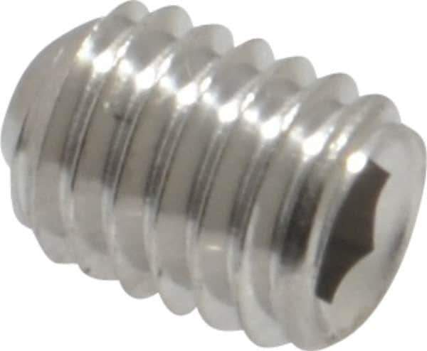 Value Collection - #10-32 UNF, 1/4" OAL, Cup Point Set Screw - Grade 18-8 Stainless Steel, 3/32" Key - Eagle Tool & Supply