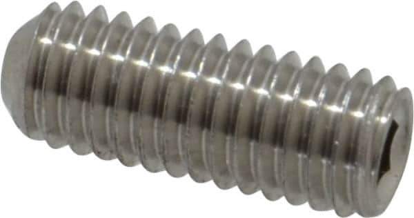 Value Collection - #10-32 UNF, 1/2" OAL, Cup Point Set Screw - Grade 18-8 Stainless Steel, 3/32" Key - Eagle Tool & Supply