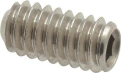 Value Collection - 1/4-20 UNC, 1/2" OAL, Cup Point Set Screw - Grade 18-8 Stainless Steel, 1/8" Key - Eagle Tool & Supply