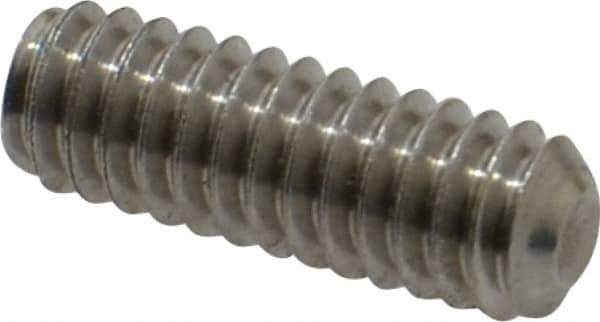 Value Collection - 1/4-20 UNC, 3/4" OAL, Cup Point Set Screw - Grade 18-8 Stainless Steel, 1/8" Key - Eagle Tool & Supply