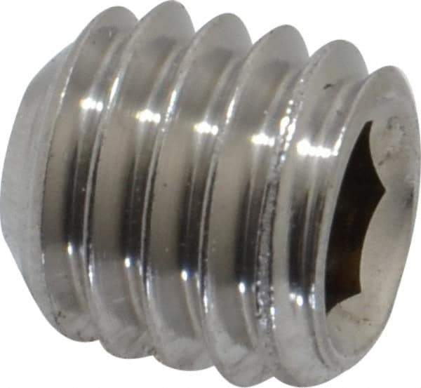 Value Collection - 3/8-16 UNC, 3/8" OAL, Cup Point Set Screw - Grade 18-8 Stainless Steel, 3/16" Key - Eagle Tool & Supply