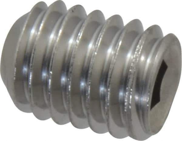 Value Collection - 3/8-16 UNC, 1/2" OAL, Cup Point Set Screw - Grade 18-8 Stainless Steel, 3/16" Key - Eagle Tool & Supply