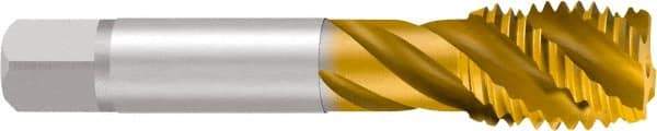 Emuge - 5/8-11 UNC 4 Flute 2B Bottoming Spiral Flute Tap - Cobalt, TiN Finish, 3-13/16" OAL, Right Hand Flute, Right Hand Thread, Series Enorm - Eagle Tool & Supply