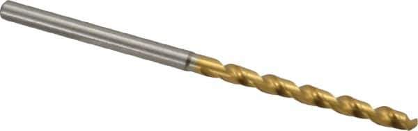 OSG - #35 130° Vanadium High Speed Steel Jobber Drill - TiN Finish, Right Hand Cut, Spiral Flute, Straight Shank, 65mm OAL, Standard Point - Eagle Tool & Supply
