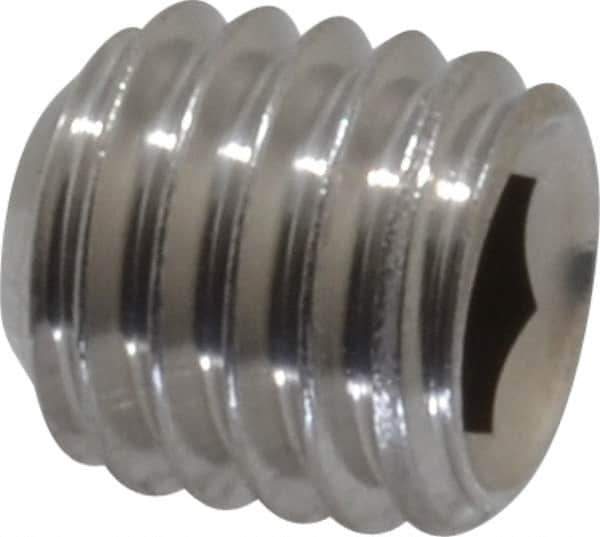 Value Collection - 1/2-13 UNC, 1/2" OAL, Cup Point Set Screw - Grade 18-8 Stainless Steel, 1/4" Key - Eagle Tool & Supply