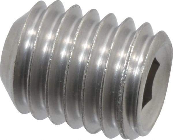 Value Collection - 1/2-13 UNC, 5/8" OAL, Cup Point Set Screw - Grade 18-8 Stainless Steel, 1/4" Key - Eagle Tool & Supply