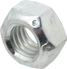 Value Collection - 7/16-14 UNC Grade C Hex Lock Nut with Distorted Thread - 11/16" Width Across Flats, 3/8" High, Cadmium Clear-Plated Finish - Eagle Tool & Supply