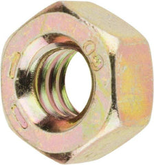 Value Collection - 1/4-20 UNC Steel Right Hand Hex Nut - 7/16" Across Flats, 7/32" High, Zinc Yellow Dichromate Finish - Eagle Tool & Supply