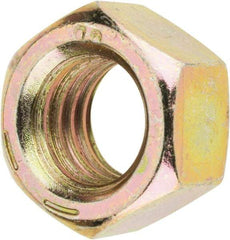 Value Collection - 1/2-13 UNC Steel Right Hand Hex Nut - 3/4" Across Flats, 7/16" High, Zinc Yellow Dichromate Finish - Eagle Tool & Supply