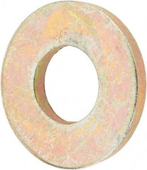 Value Collection - 1/4" Screw, Grade 8 Steel SAE Flat Washer - 9/32" ID x 5/8" OD, 1/16" Thick, Zinc Yellow Dichromate Finish - Eagle Tool & Supply