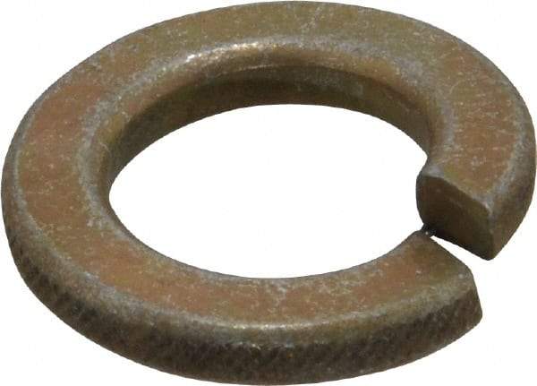Value Collection - 1/2", 0.502" ID, 1/8" Thick Split Lock Washer - Grade 8 Steel, Zinc Yellow Dichromate Finish, 0.502" Min ID, 0.512" Max ID, 0.869" Max OD - Eagle Tool & Supply