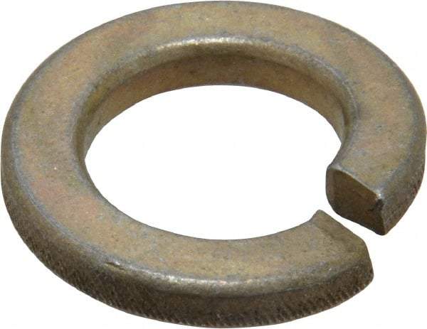 Value Collection - 5/8", 0.628" ID, 0.156" Thick Split Lock Washer - Grade 8 Steel, Zinc Yellow Dichromate Finish, 0.628" Min ID, 0.641" Max ID, 1.073" Max OD - Eagle Tool & Supply