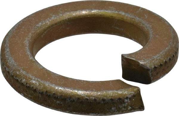 Value Collection - 3/4", 0.753" ID, 0.188" Thick Split Lock Washer - Grade 8 Steel, Zinc Yellow Dichromate Finish, 0.753" Min ID, 0.766" Max ID, 1.265" Max OD - Eagle Tool & Supply