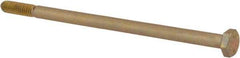 Made in USA - 1/4-20 UNC, 5" Length Under Head Hex Head Cap Screw - Partially Threaded, Grade 8 Alloy Steel, Zinc Yellow Dichromate Finish, 7/16" Hex - Eagle Tool & Supply