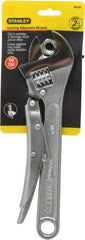 Stanley - 10" Locking Adjustable Wrench - Chrome Vanadium Steel, Chrome Finish - Eagle Tool & Supply