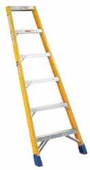 Made in USA - 12 Ft. High, Type IA Rating, Fiberglass Shelf Ladder - Eagle Tool & Supply