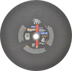 Norton - 14" Aluminum Oxide Cutoff Wheel - 3/32" Thick, 1" Arbor, 4,365 Max RPM, Use with Stationary Tools - Eagle Tool & Supply