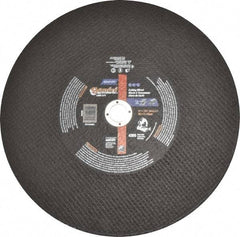 Norton - 14" Aluminum Oxide Cutoff Wheel - 3/32" Thick, 1" Arbor, 4,365 Max RPM, Use with Stationary Tools - Eagle Tool & Supply