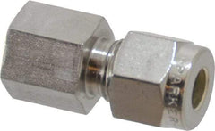 Parker - 1/4" OD, Stainless Steel Female Connector - -425 to 1,200°F, 9/16" Hex, Comp x FNPT Ends - Eagle Tool & Supply