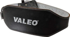 Valeo - Size M, Traditional Buckle, Leather Belt - 31 to 37" Waist, 6" Wide, Lumbar Support, Black - Eagle Tool & Supply