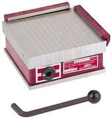 Suburban Tool - Standard Pole Square Permanent Magnetic Block Chuck - 6" Long x 6" Wide x 2-5/8" High, Ceramic - Eagle Tool & Supply