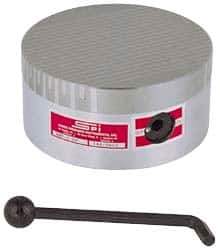 Suburban Tool - Fine Pole Round Permanent Magnetic Rotary Chuck - 7-3/4" Wide x 2-15/16" High, Ceramic - Eagle Tool & Supply