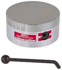 Suburban Tool - Fine Pole Round Permanent Magnetic Rotary Chuck - 6-1/4" Wide x 2-15/16" High, Ceramic - Eagle Tool & Supply