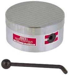 Suburban Tool - Standard Pole Round Permanent Magnetic Rotary Chuck - 6-1/4" Wide x 3" High, Ceramic - Eagle Tool & Supply