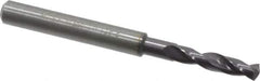 Guhring - #16 140° Spiral Flute Solid Carbide Screw Machine Drill Bit - FIREX Finish, Right Hand Cut, 24mm Flute Length, 66mm OAL, SU Point, Straight Shank - Eagle Tool & Supply