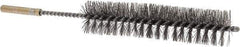 Value Collection - 1" Diam Helical Steel Tube Brush - 0.012" Filament Diam, 2-1/2" Brush Length, 4" OAL, 1/4" Diam Shank - Eagle Tool & Supply