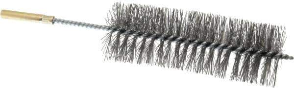 Value Collection - 1-1/2" Diam Helical Steel Tube Brush - 0.012" Filament Diam, 2-1/2" Brush Length, 4" OAL, 1/4" Diam Shank - Eagle Tool & Supply
