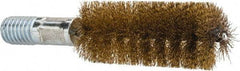 Value Collection - 1" Diam Helical Brass Tube Brush - Double Spiral, 0.012" Filament Diam, 2-23/64" Brush Length, 4" OAL, 1/2-12 Male Shank - Eagle Tool & Supply
