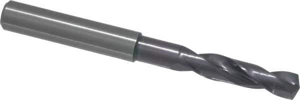 Guhring - 0.2677" 140° Spiral Flute Solid Carbide Screw Machine Drill Bit - FIREX Finish, Right Hand Cut, 34mm Flute Length, 79mm OAL, SU Point, Straight Shank - Eagle Tool & Supply