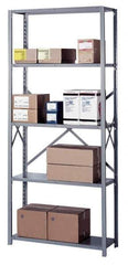 Lyon - 5 Shelf Starter Open Steel Shelving - 1,300 Lb Capacity, 36" Wide x 84" High x 12" Deep, Gray - Eagle Tool & Supply