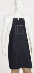 Ansell - 28 x 36" General Purpose Bib Apron - Denim, 14 oz Material, Blue, 1 Pocket, Tie Waist & Neck Strap Closure - Eagle Tool & Supply