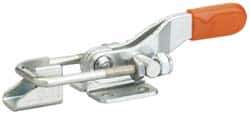 Lapeer - 360 Lb Capacity, Horizontal, U Hook, Flanged Base, Carbon Steel Pull Action Latch Clamp - 1.1" Drawing Movement, 3-5/16" OAL, Straight Handle - Eagle Tool & Supply