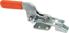 Lapeer - 700 Lb Capacity, Horizontal, U Hook, Flanged Base, Carbon Steel Pull Action Latch Clamp - 1-3/4" Drawing Movement, 5-3/8" OAL, Straight Handle - Eagle Tool & Supply